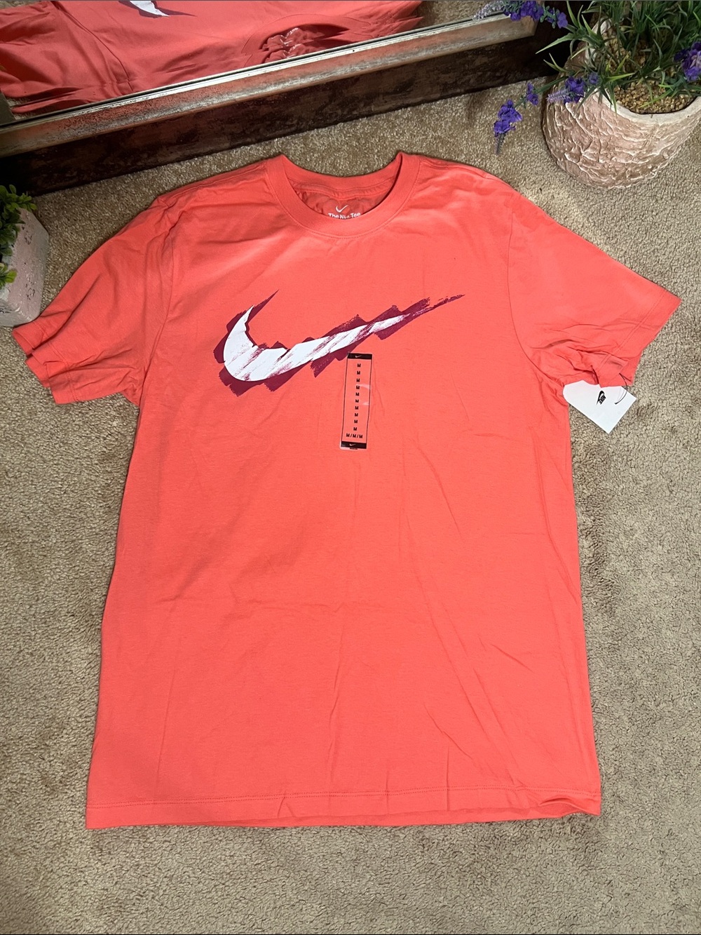 Nike Coral Short-Sleeve Swoosh Graphic Tee